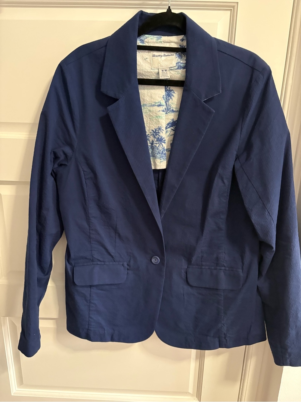 Tommy Bahama Blue Single-Button Blazer